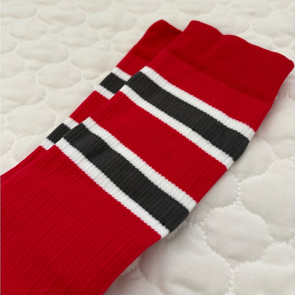 Red and Grey Knee-High Compression Socks